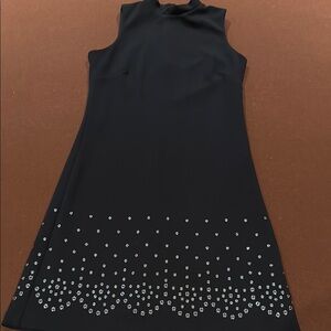 Guess Elegant Black Sleeveless Dress with Embellishments